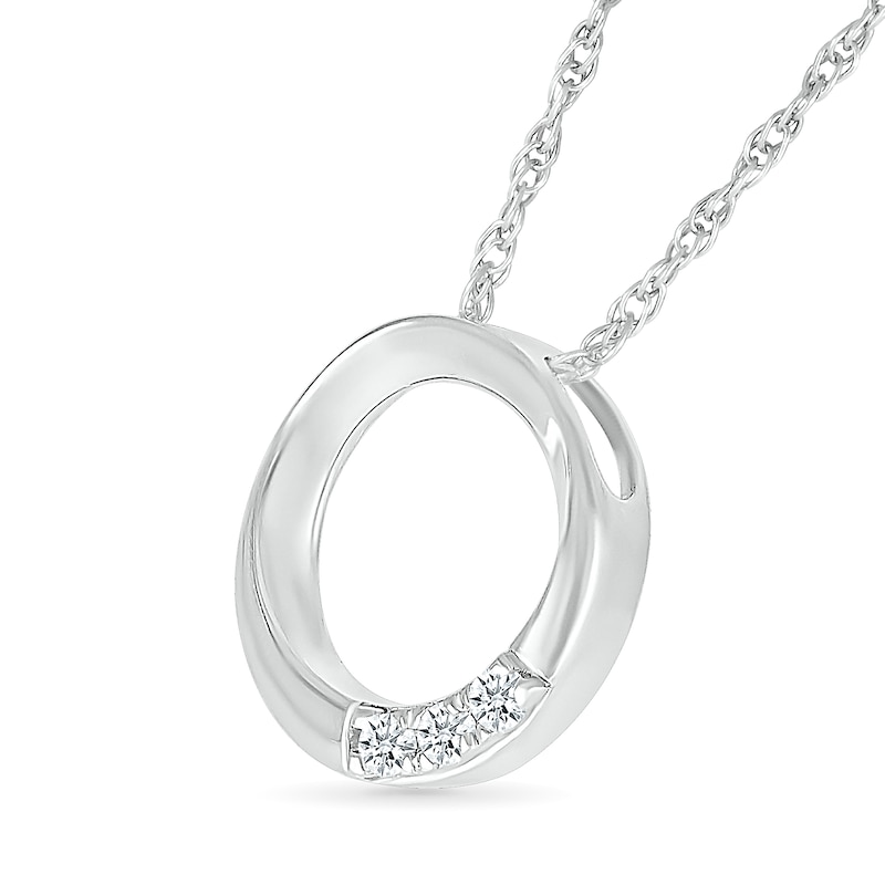 Main Image 2 of KAY Lab-Grown Diamonds 3-Stone Circle Necklace 1/20 ct tw Sterling Silver