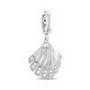 Thumbnail Image 2 of White Lab-Created Sapphire Seashell Charm Sterling Silver