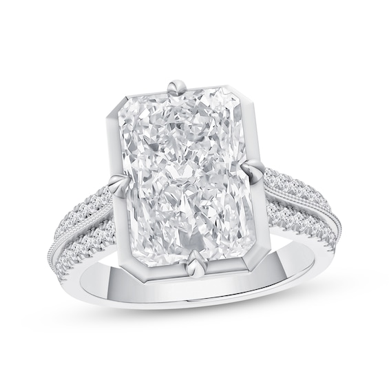 Now + Forever Lab-Grown Diamonds Radiant-Cut Engagement Ring 5-1/3 ct tw 14K White Gold