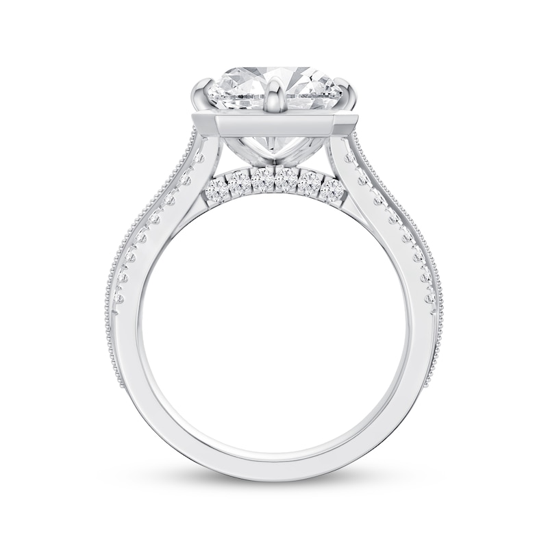 Main Image 3 of Now + Forever Lab-Grown Diamonds Radiant-Cut Engagement Ring 5-1/3 ct tw 14K White Gold
