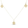 Thumbnail Image 1 of Italian Brilliance Bead Border Clover Dangle Necklace 14K Yellow Gold 18"