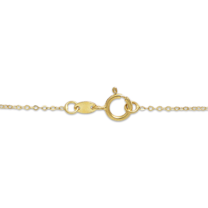 Main Image 3 of Italian Brilliance Bead Border Clover Dangle Necklace 14K Yellow Gold 18"