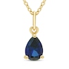 Thumbnail Image 1 of STUDIO BY KAY Pear-Shaped Blue Lab-Created Sapphire Solitaire Drop Necklace 24K Yellow Gold Vermeil Sterling Silver 18"