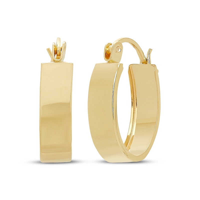 Main Image 1 of Flat Hoop Earrings 10K Yellow Gold 18mm