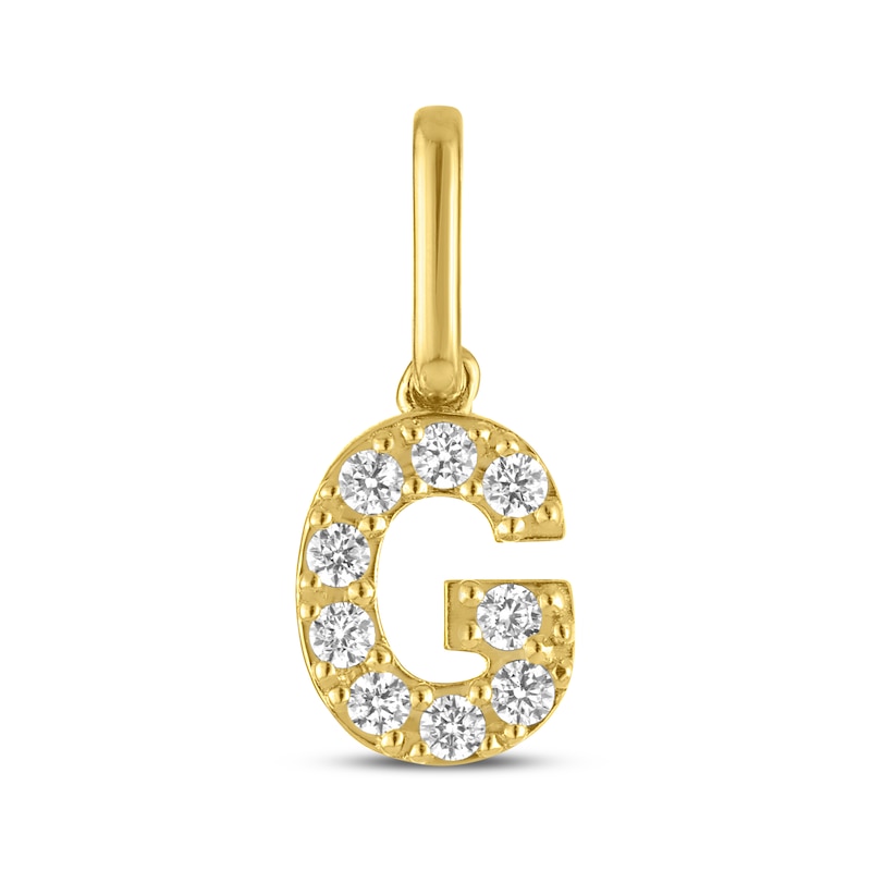 Main Image 1 of STUDIO BY KAY Lab-Grown Diamond Initial G Charm 1/10 ct tw 24K Yellow Gold Vermeil Sterling Silver