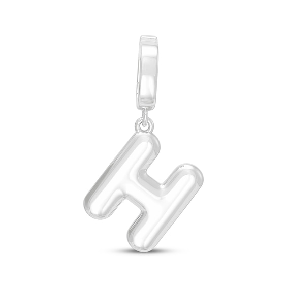Letter H Mini Puff Charm Sterling Silver
