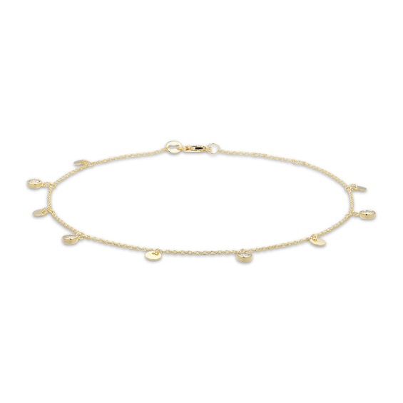 STUDIO BY KAY Lab-Grown Diamond Dangle Anklet 3/8 ct tw 24K Yellow Gold Vermeil Sterling Silver 10"
