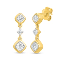 KAY Lab-Grown Diamonds Geometric Frame Dangle Earrings 1/5 ct tw 10K Yellow Gold