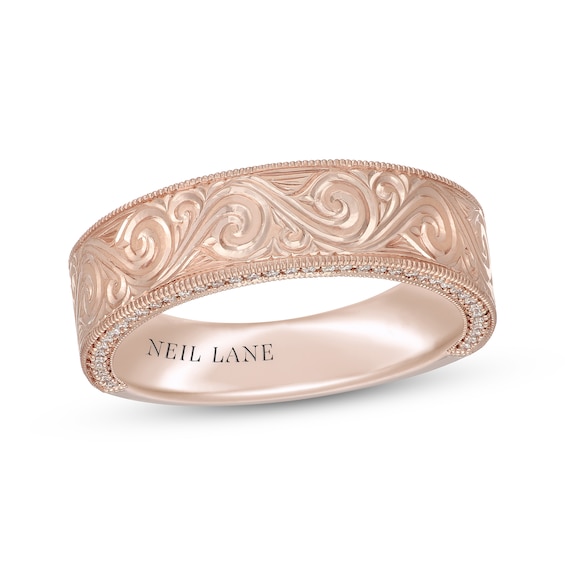 Neil Lane Men's Diamond Wedding Band 1/4 ct tw Round-Cut 14K Rose Gold