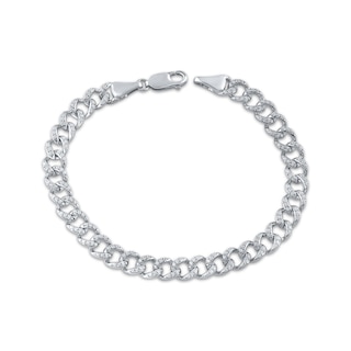KAY Lab-Grown Diamonds 7.1mm Curb Chain Bracelet 2 ct tw Sterling Silver 8.5"