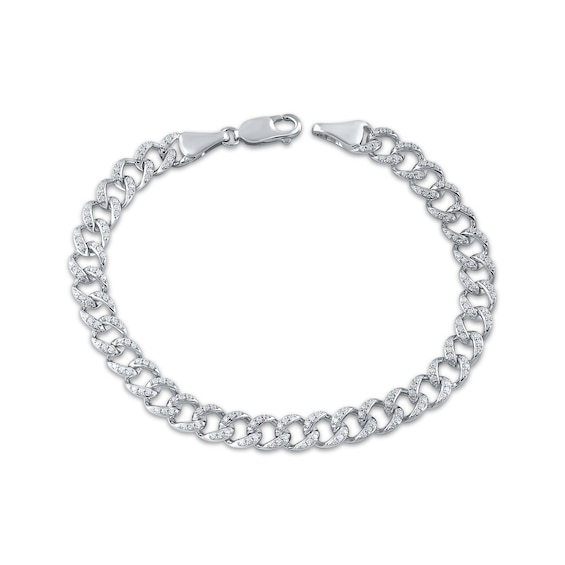 KAY Lab-Grown Diamonds 7.1mm Curb Chain Bracelet 2 ct tw Sterling Silver 8.5"
