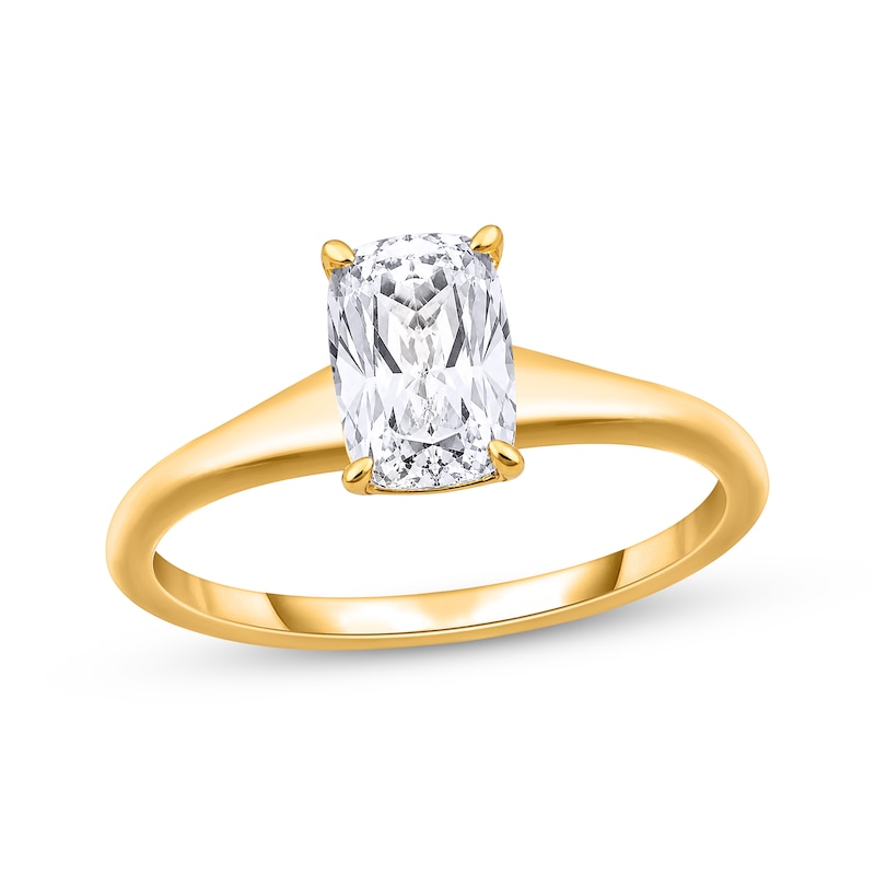 Main Image 1 of Now + Forever Lab-Grown Diamonds Certified Cushion-Cut Solitaire Engagement Ring 1 ct tw 14K Yellow Gold (F/VS2)
