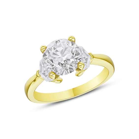 Now + Forever Three-Stone Lab-Grown Diamond Engagement Ring Setting 1/2 ct tw 18K Yellow Gold