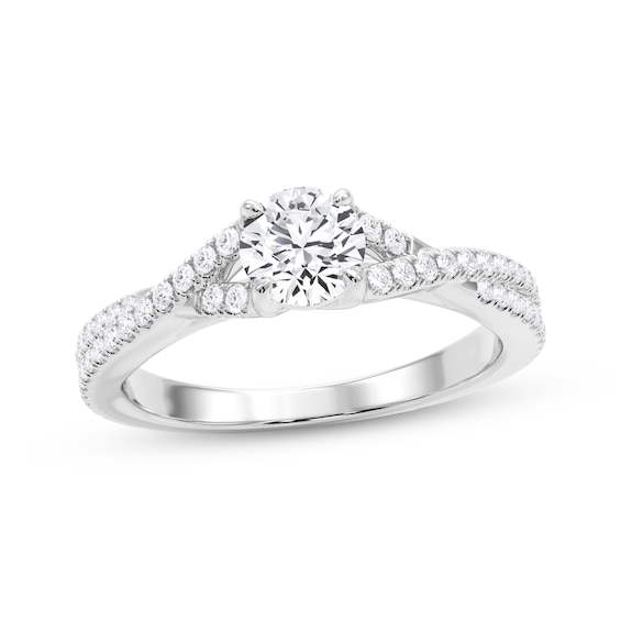 Now + Forever Lab-Grown Diamonds Certified Round-Cut Engagement Ring 3/4 ct tw 14K White Gold