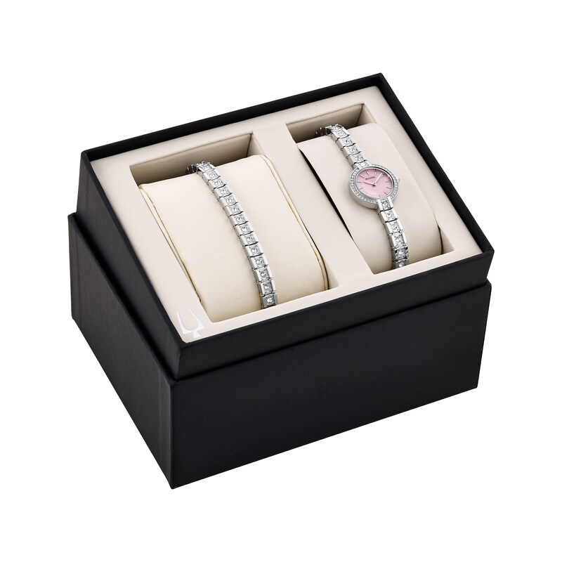 Bulova Crystal Accent Women's Watch & Bracelet Gift Set 96X131