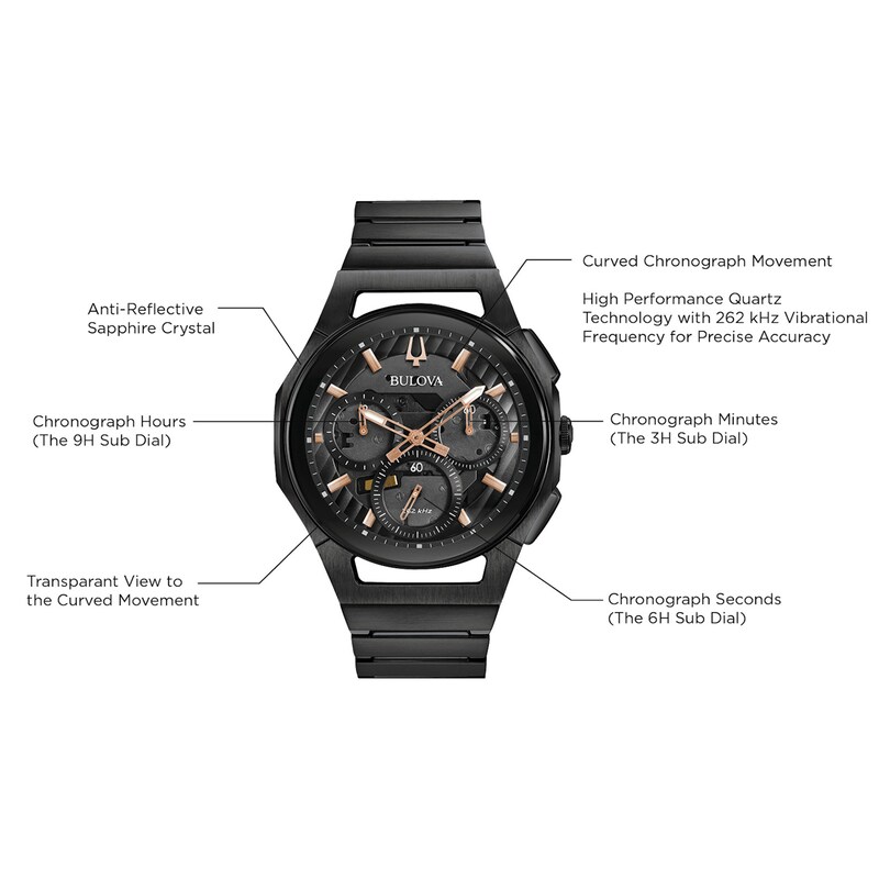 Main Image 4 of Bulova Men's CURV Chronograph Watch 98A207