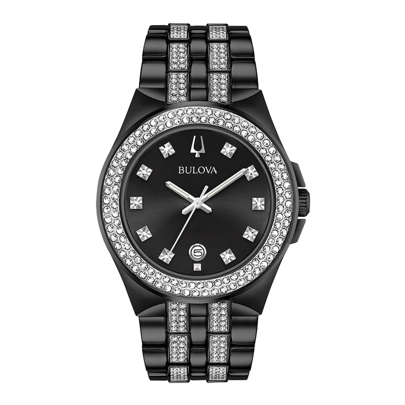 Main Image 2 of Bulova Men's Black IP Watch & Dog Tag Boxed Set 98K101