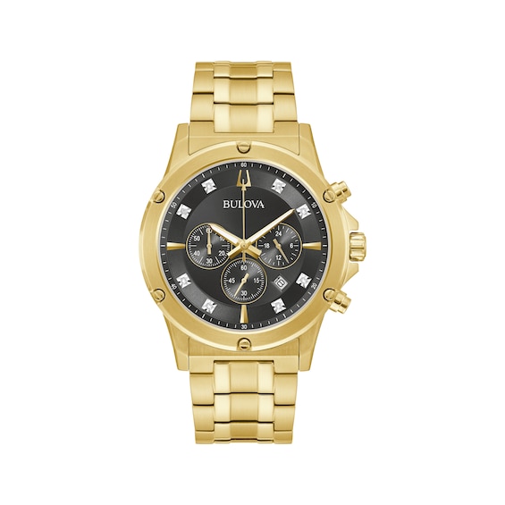 bulova black gold watch