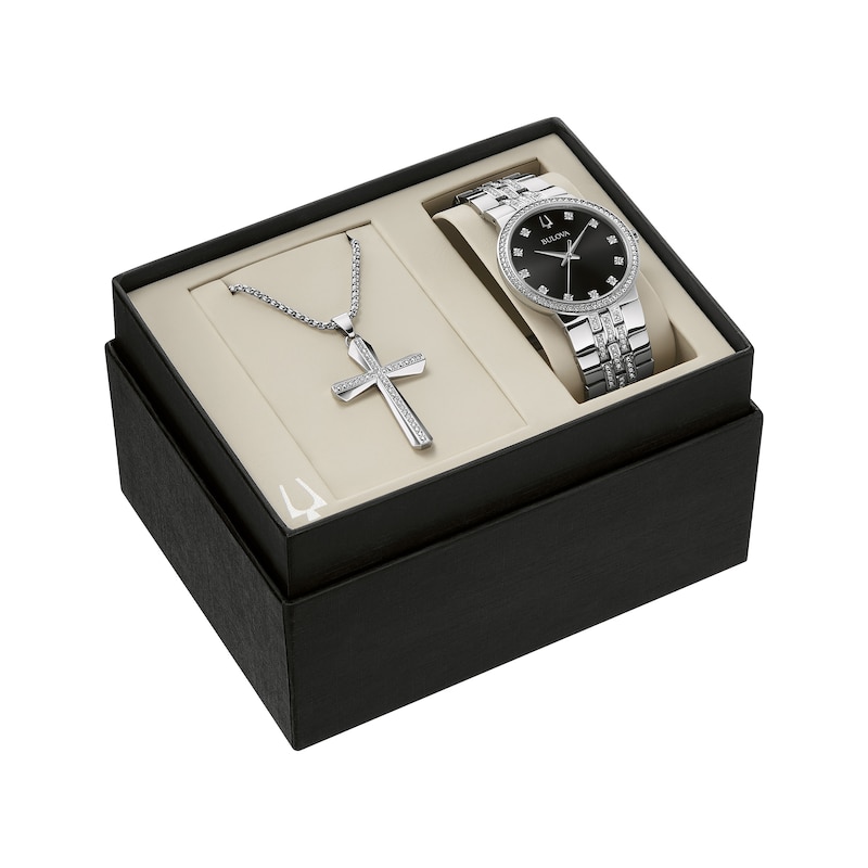 Bulova Crystal Men's Watch Boxed Set 96K110