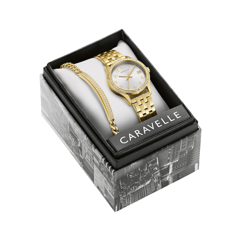 Caravelle Classic Crystal Women's Watch Boxed Set 44X101