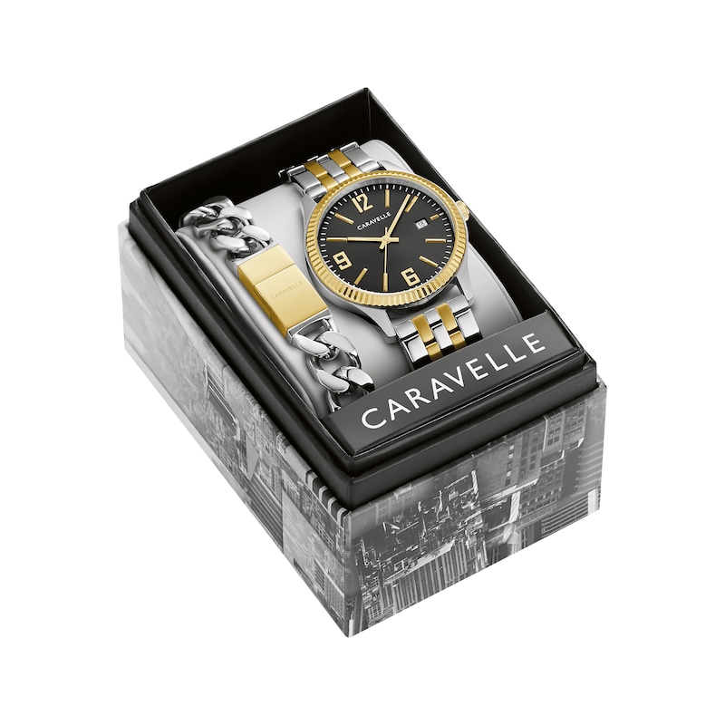 Main Image 1 of Caravelle Classic Dress Men's Watch Boxed Set 45K000