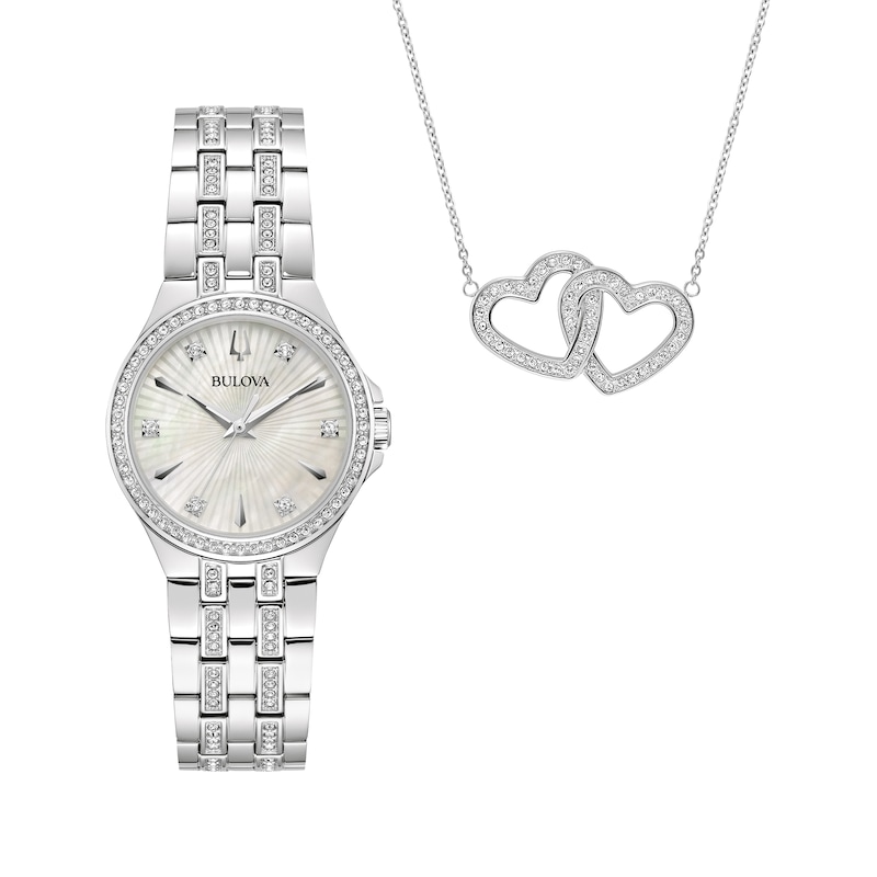 Bulova Crystal Women's Watch Gift Set 96X161