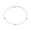 Thumbnail Image 1 of Diamond Clover Station Anklet 1/8 ct tw 10K White Gold 10"