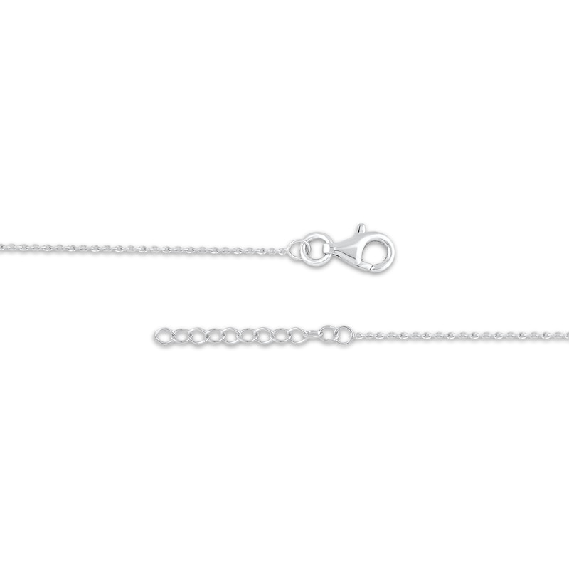 Main Image 3 of Diamond Clover Station Anklet 1/8 ct tw 10K White Gold 10"