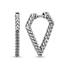 Thumbnail Image 1 of Men's Patterned Quadrilateral Hoop Earrings Stainless Steel