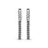 Thumbnail Image 2 of Men's Patterned Quadrilateral Hoop Earrings Stainless Steel