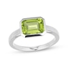 Thumbnail Image 1 of STUDIO BY KAY Emerald-Cut Peridot Bezel-Set Solitaire Ring Sterling Silver