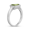 Thumbnail Image 2 of STUDIO BY KAY Emerald-Cut Peridot Bezel-Set Solitaire Ring Sterling Silver