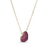 Thumbnail Image 2 of Lab-Created Ruby Tilted Heart Necklace 10K Yellow Gold 18"