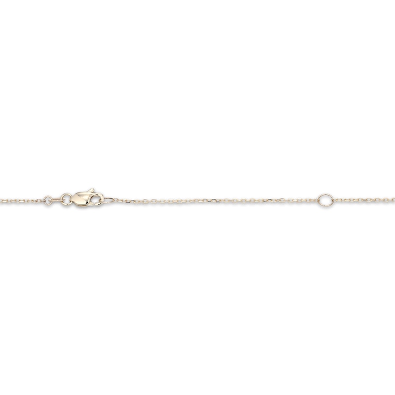 Main Image 4 of Lab-Created Ruby Tilted Heart Necklace 10K Yellow Gold 18"