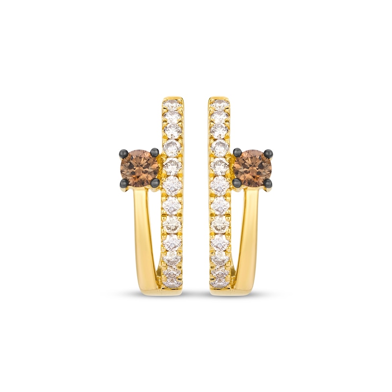 Main Image 2 of Le Vian Good Karma Diamond Hoop Earrings 7/8 ct tw 14K Honey Gold