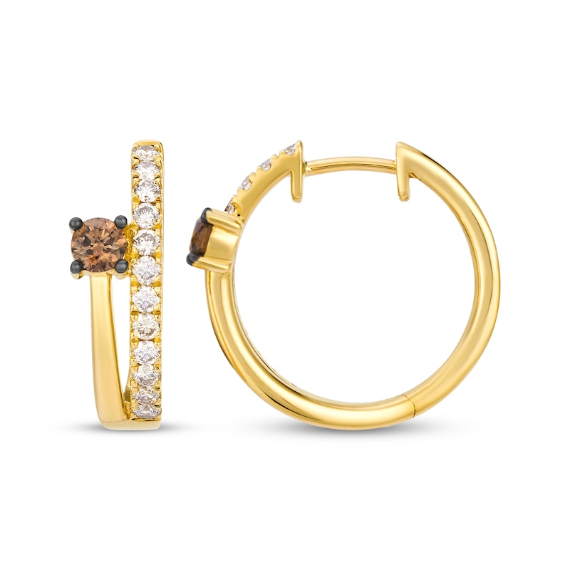 Main Image 3 of Le Vian Good Karma Diamond Hoop Earrings 7/8 ct tw 14K Honey Gold