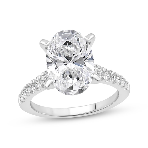 Now + Forever Lab-Grown Diamonds Oval-Cut Engagement Ring 4-1/4 ct tw Platinum