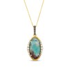 Thumbnail Image 1 of Le Vian Oval-Cut Aquaprase Necklace 3/8 ct tw Diamonds 14K Honey Gold