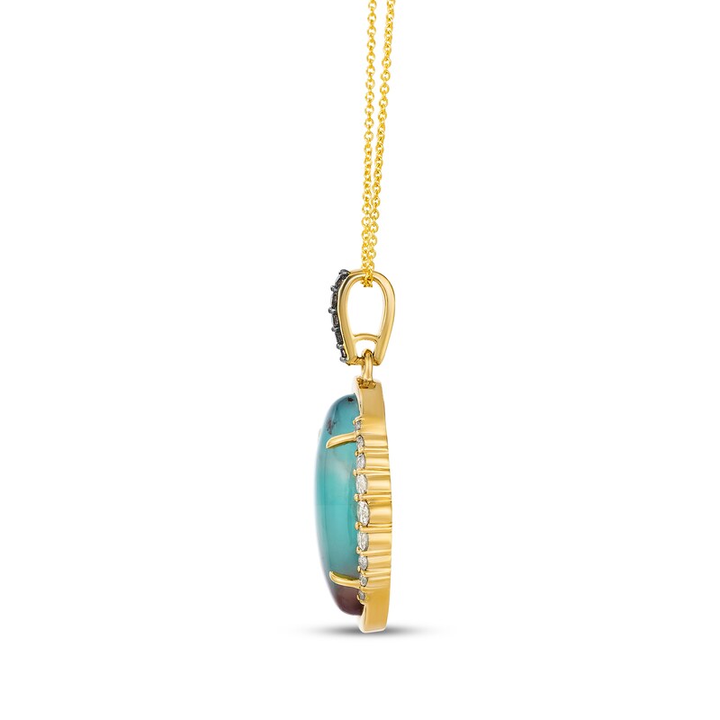 Main Image 2 of Le Vian Oval-Cut Aquaprase Necklace 3/8 ct tw Diamonds 14K Honey Gold