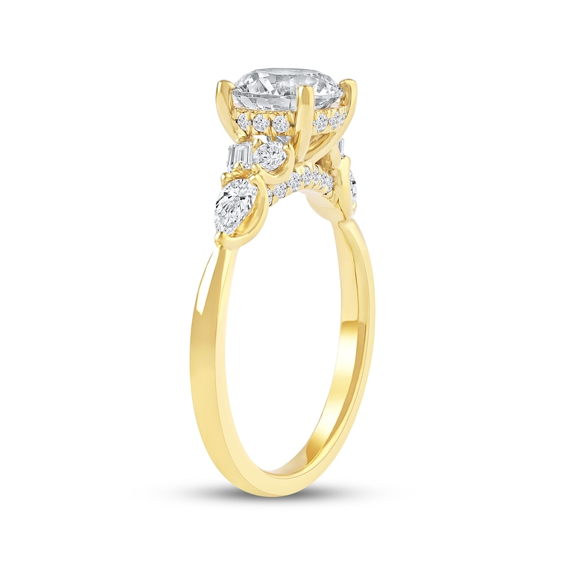 Main Image 2 of Now + Forever Lab-Grown Diamonds Round-Cut Hidden Halo Engagement Ring 2 ct tw 14K Yellow Gold