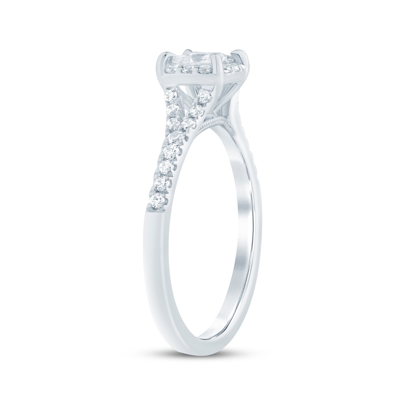 Main Image 2 of Now + Forever Lab-Grown Diamonds Princess-Cut Halo Engagement Ring 3/4 ct tw 14K White Gold