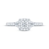 Thumbnail Image 3 of Now + Forever Lab-Grown Diamonds Princess-Cut Halo Engagement Ring 3/4 ct tw 14K White Gold