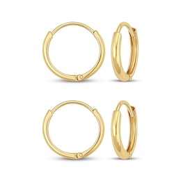 Children's Hoop Earrings Gift Set 14K Yellow Gold