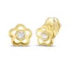Thumbnail Image 1 of Children's Cubic Zirconia Flower Frame Stud Earrings 14K Yellow Gold
