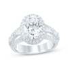Thumbnail Image 1 of KAY Bow Collection Oval-Cut Lab-Grown Diamond Halo Engagement Ring 3-5/8 ct tw 14K White Gold