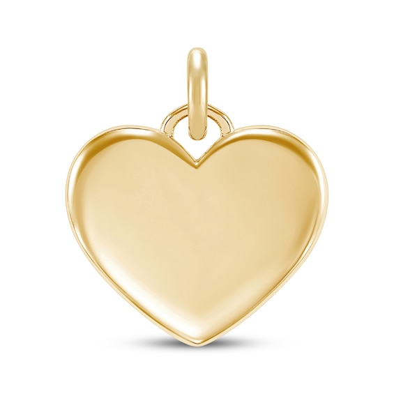 Engravable Heart Charm 10K Yellow Gold 16mm