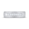 Thumbnail Image 3 of Men's Diamond Seven-Stone Brushed Anniversary Ring 1/4 ct tw 10K White Gold
