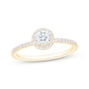 Thumbnail Image 1 of Now + Forever Round-Cut Diamond Halo Engagement Ring 1/2 ct tw 14K Yellow Gold