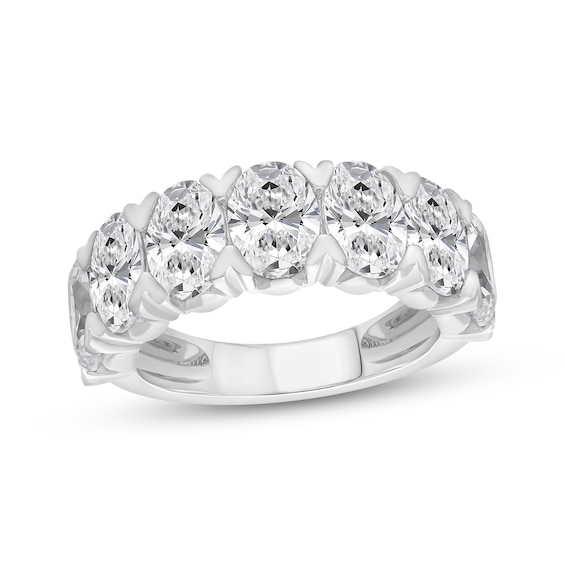 Lab-Grown Diamonds Oval-Cut Seven-Stone Anniversary Ring 5 ct tw 14K White Gold
