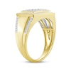 Thumbnail Image 2 of Men's Multi-Diamond Elongated Cushion Frame Ring 1/2 ct tw 18K Gold-Plated Sterling Silver